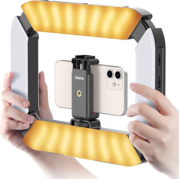 Smartphone Video Rig ULANZI U200 Camera Video Rig Phone Video Stabilizer LED Rin - Picture 1 of 9